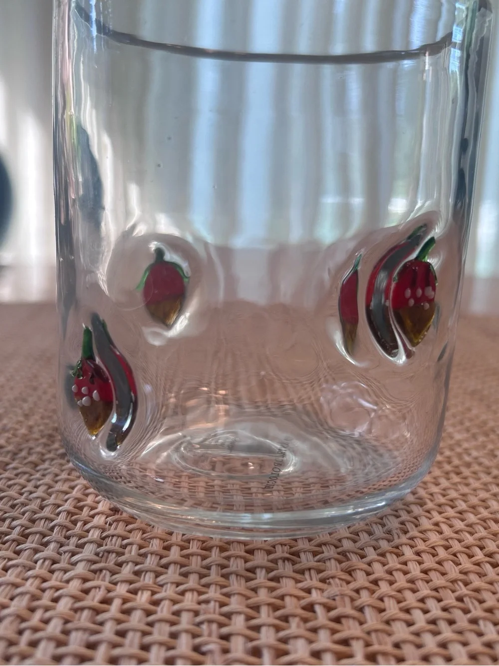 NWT Anthropologie Icon Juice Glass with Chocolate Covered Strawberries. 17 oz